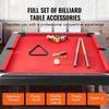 Billiards Table, 7 ft Pool Table, Portable Foldable Space-Saving Table, Billiard Table Set Includes Balls, Cues, Chalks and Brush, Black with Red