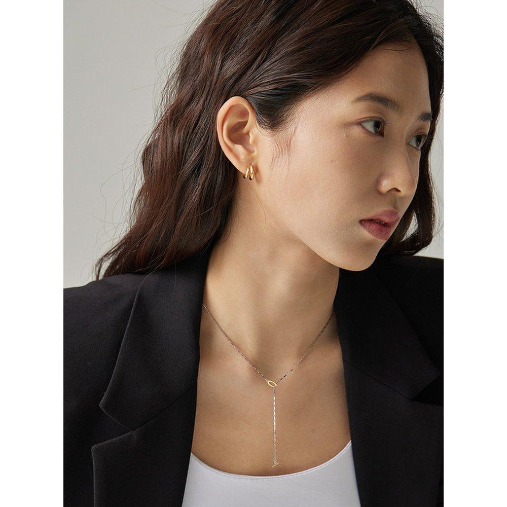 [Celebrity Wear][Byyer] Silver (Y) Tooth Hoop Earrings Bh7E4B732Y9Xxx