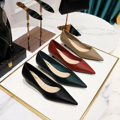 Korean Version Women Pumps Fashion Low Heels Pointed Toe Female Shoes Office Work Oxford Shoes for Women Femme