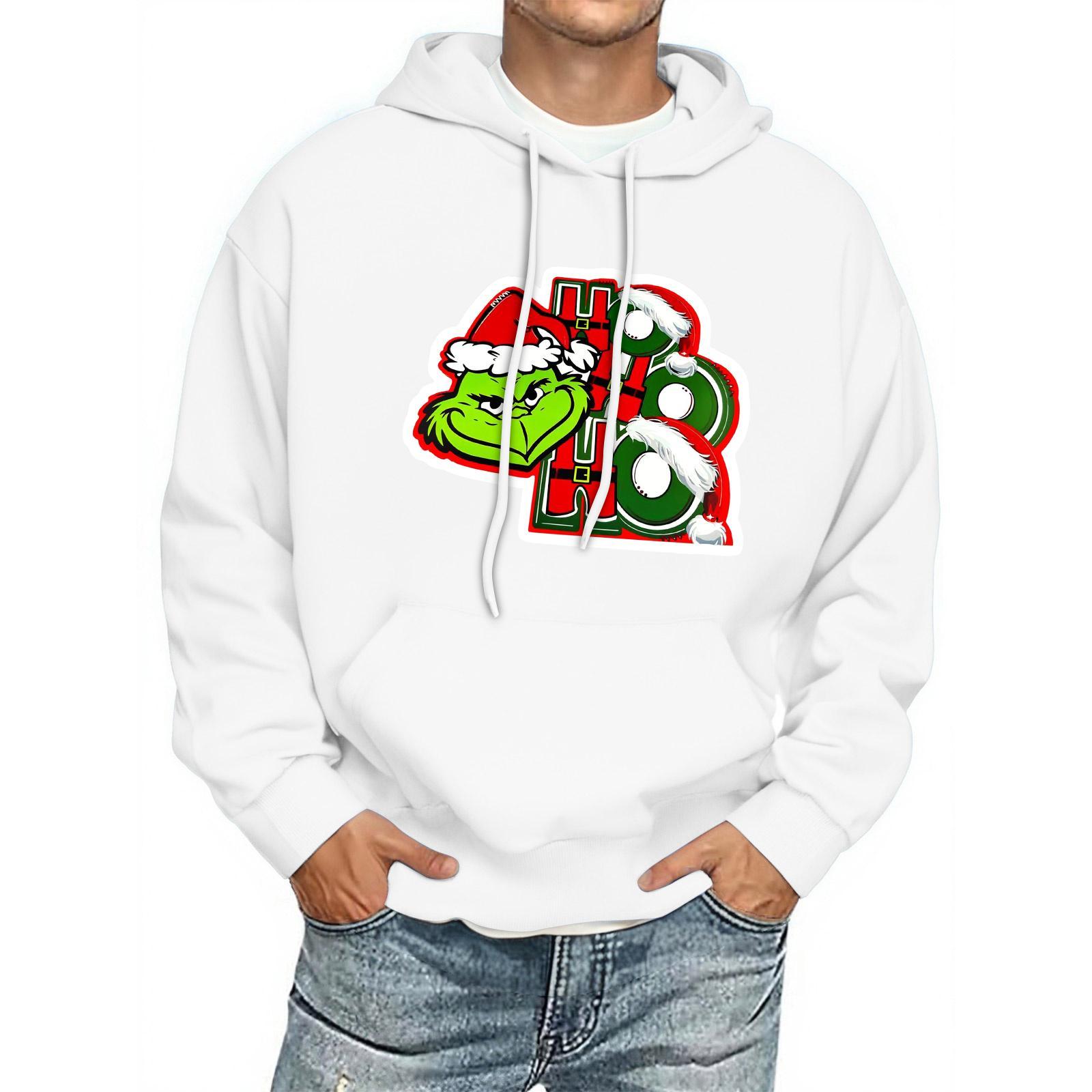 

Мужская толстовка с капюшоном с принтом, с длинным рукавом, повседневный пуловер, худи, толстовка с капюшоном L белый