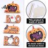 Decorative Fall Table Sign Halloween Wooden Sign, Cute Pumpkin Boo Ghost Holiday Window Display Ornament Tabletop Centerpiece for Indoor Mantel