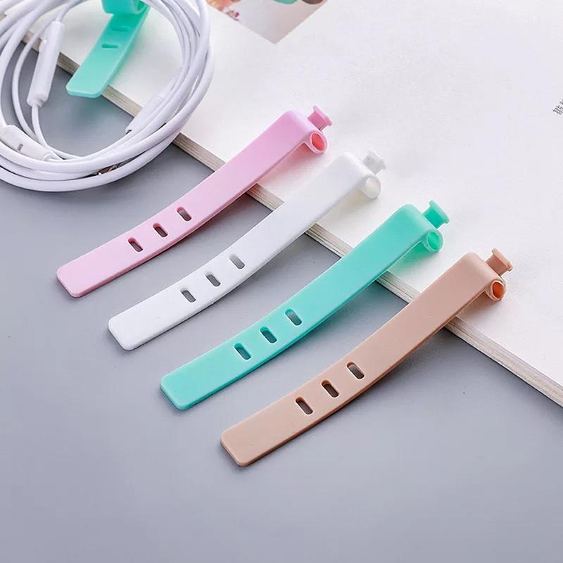 4Pcs Cable Winder Silicone Cable Organizer Wire Wrapped Cord Line Storage Holder