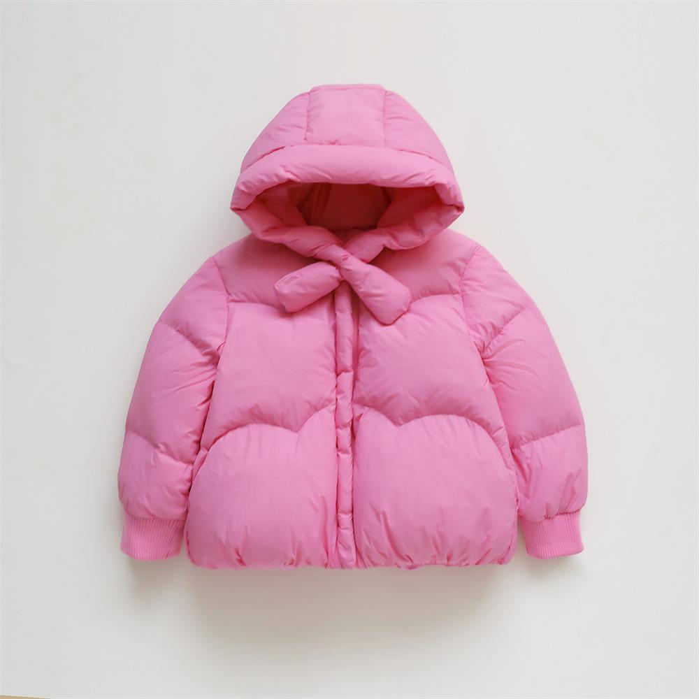 Daunen Kinder Daunenjacke kurz verdickt Brotjacke mittlere Kinder Schal neue Baby Winterkleidung