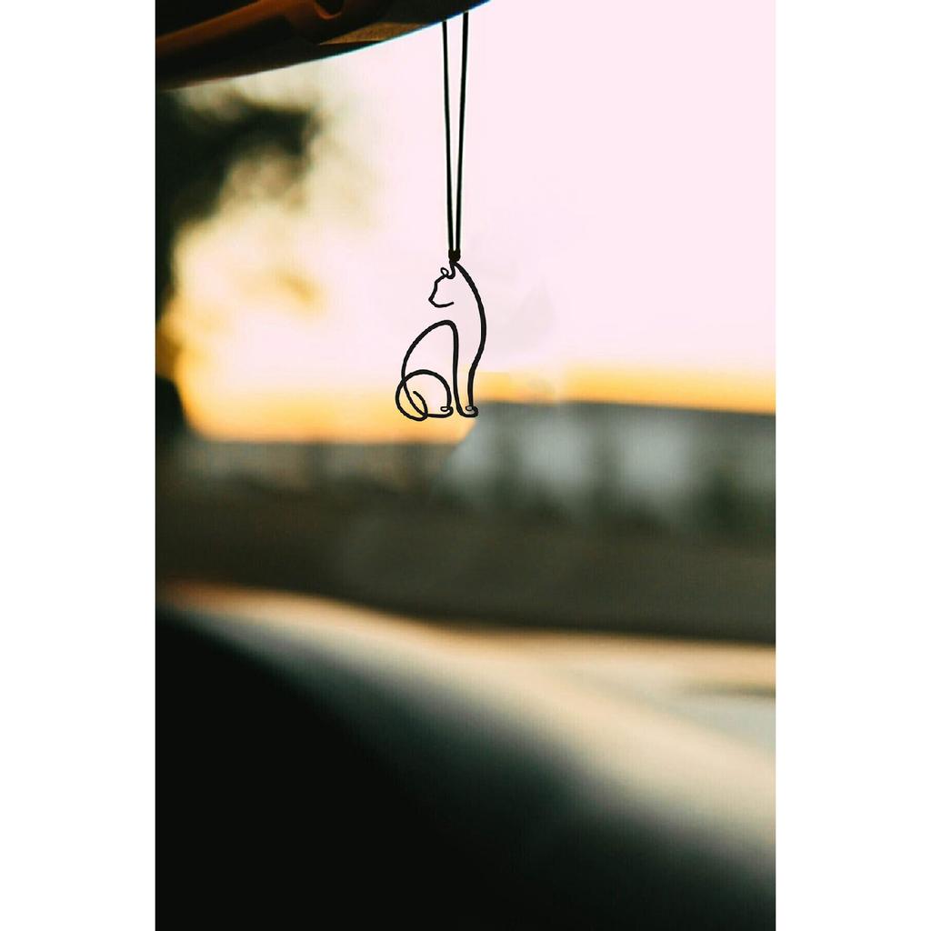 , Autoornament, minimalistische Katze aus Metall, Rückspiegelornament, Geschenk