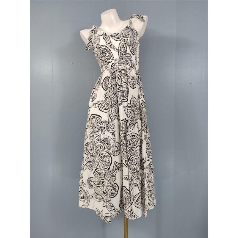 Export Single AQ Home Sling Lady Mori Style Exquisite Print Simple Personality Cotton Plaid Strap Body Shaping Dress