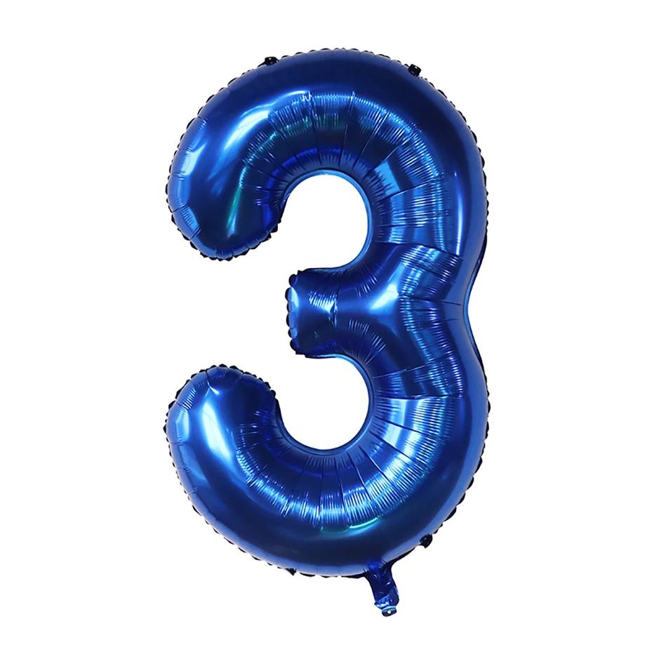 40Inch Dark Blue Number Foil Balloon 0-9 Digital Globos Children Birthday Party Decoration Baby Shower Toy Kids Graduation Gifts