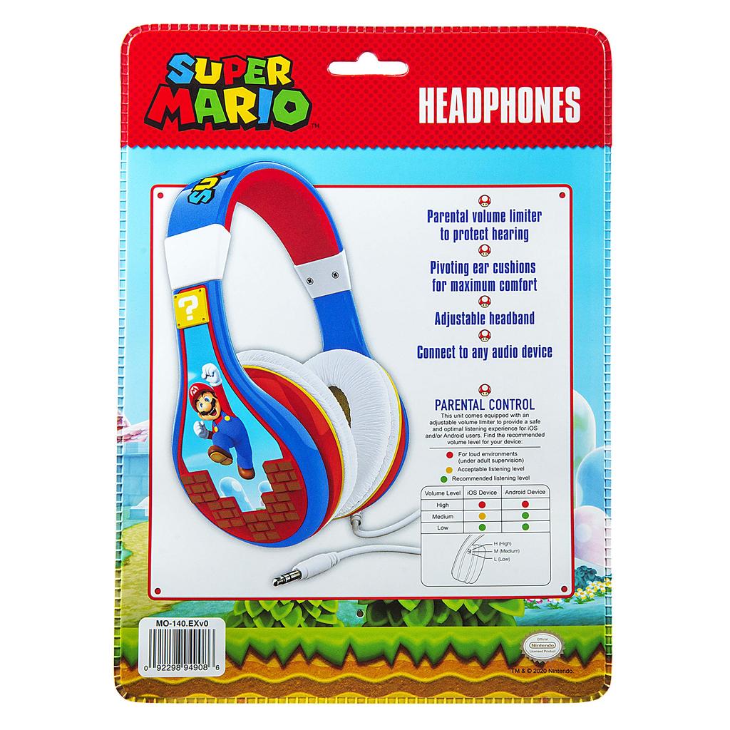 eKids Super Mario Headphones for Kids, Earphones, Music, Kids, Mario Characters, Volume Limiter, KIDdesigns