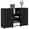 Reception Desk Black Oak 155X50X103.5 Cm Glued Wood