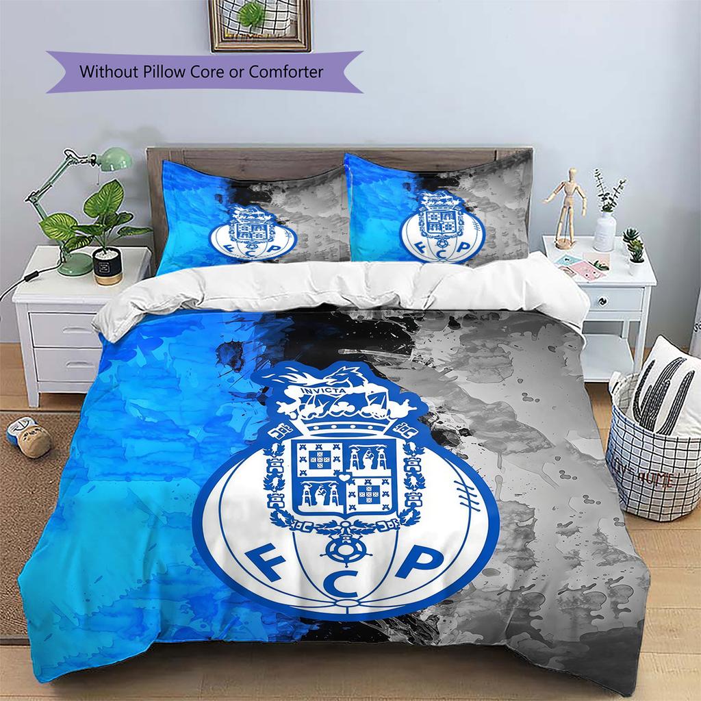 Set Copripiumino Trapuntato con Motivo Futebol Clube do Porto Decorazione per la Casa Regalo (1 * copripiumino + 2 * federe senza imbottitura)