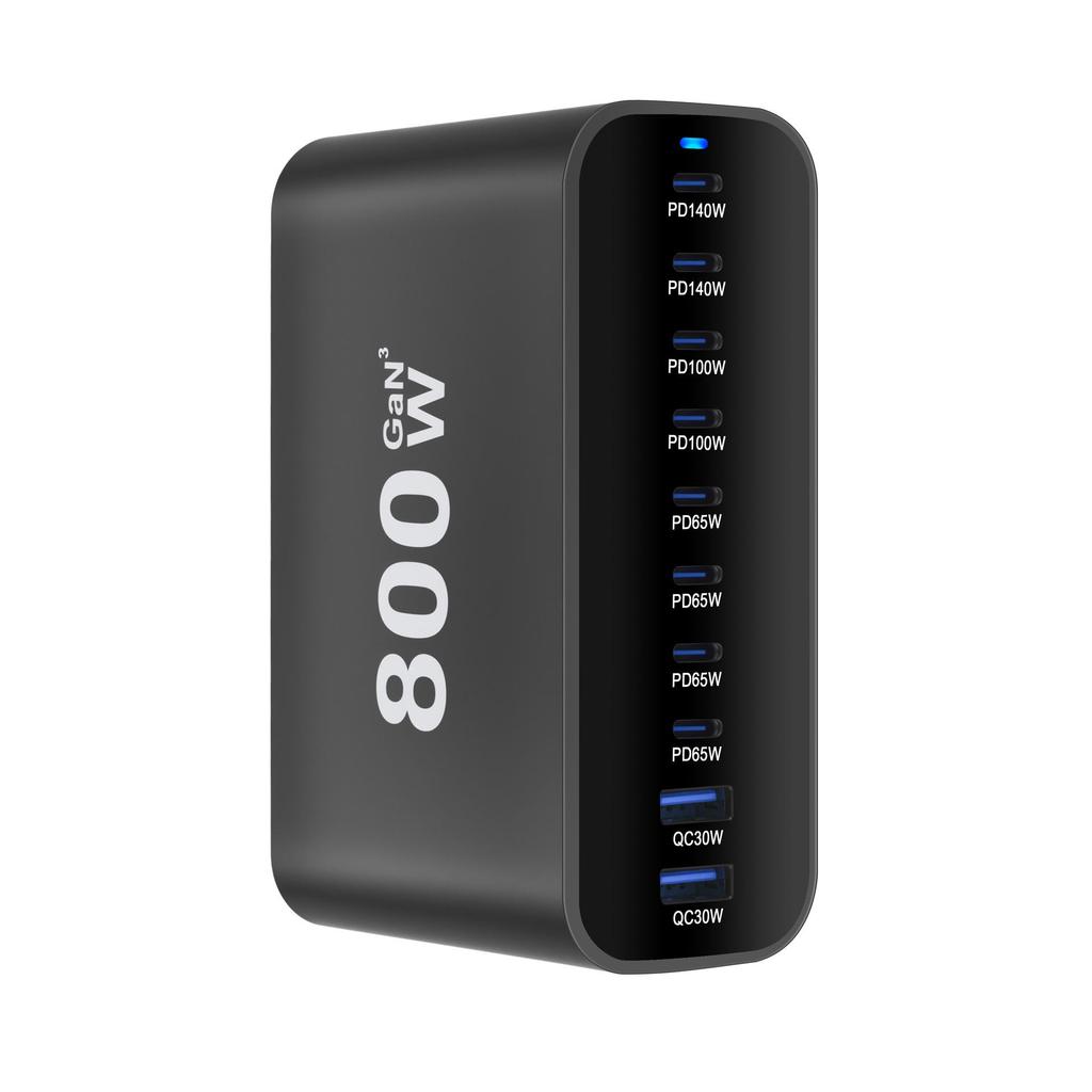 New Gallium Nitride 800W Multi-port PD Desktop Charger with AU Plug Adapter