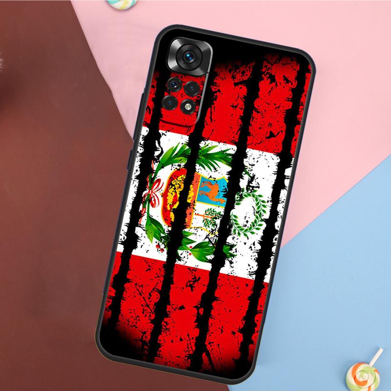 Peru Flag Case For Xiaomi Redmi Note 10 11 Pro 9 8 12 Pro Note 9S 8T 10S 11S 10C 12C 9C 9T 10A Funda