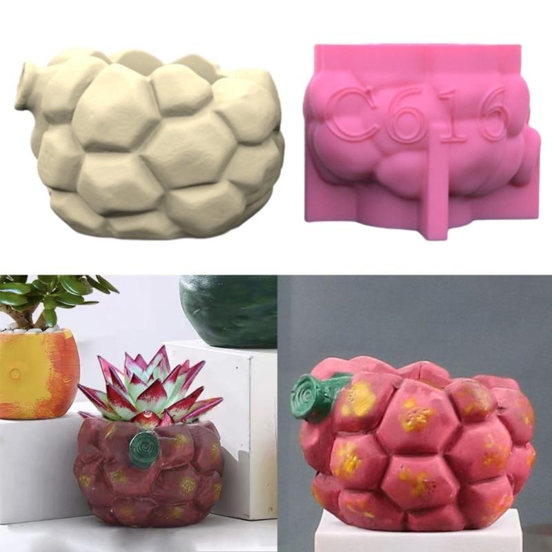 Handmade Mini Flower Pots Mould Succulents Planter Casting Mold Fruit Themed Crafts Molds Hanadmade Gift for Plant Lover