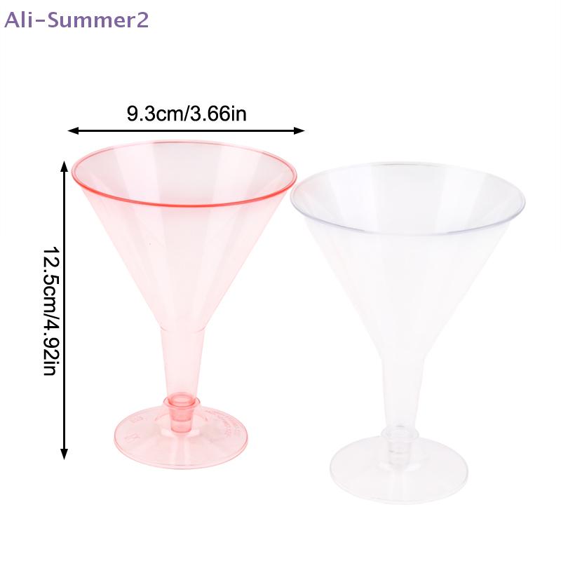 {Summer2} 10Pcs Plastic Martini Cups Transparent Cocktail Dessert Unbreakable Mini Cups For Wedding Party Bowl Wine Ice Cream