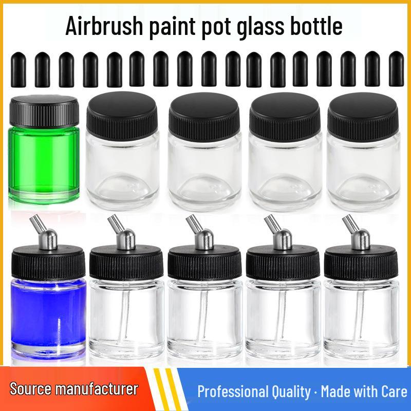 22cc Glass Side Pot Airbrush Paint Bottle for Model Art Spray Painting