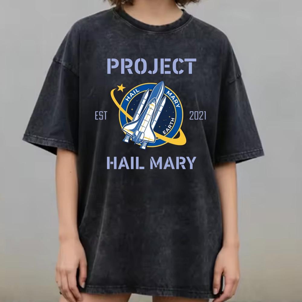 2026 Project Hail Mary Ryland Grace Rocky Graphic 100Cotton Unisex Shirt Summer New Fashion Unisex Oversized Tshirt Fan Gift