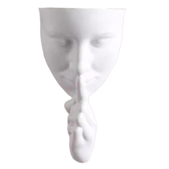 

Face Flower Pot Decorative Flower Planter Small Potted Plant Holder for Home Living Room Bedroom Office Coffee Shop белый
