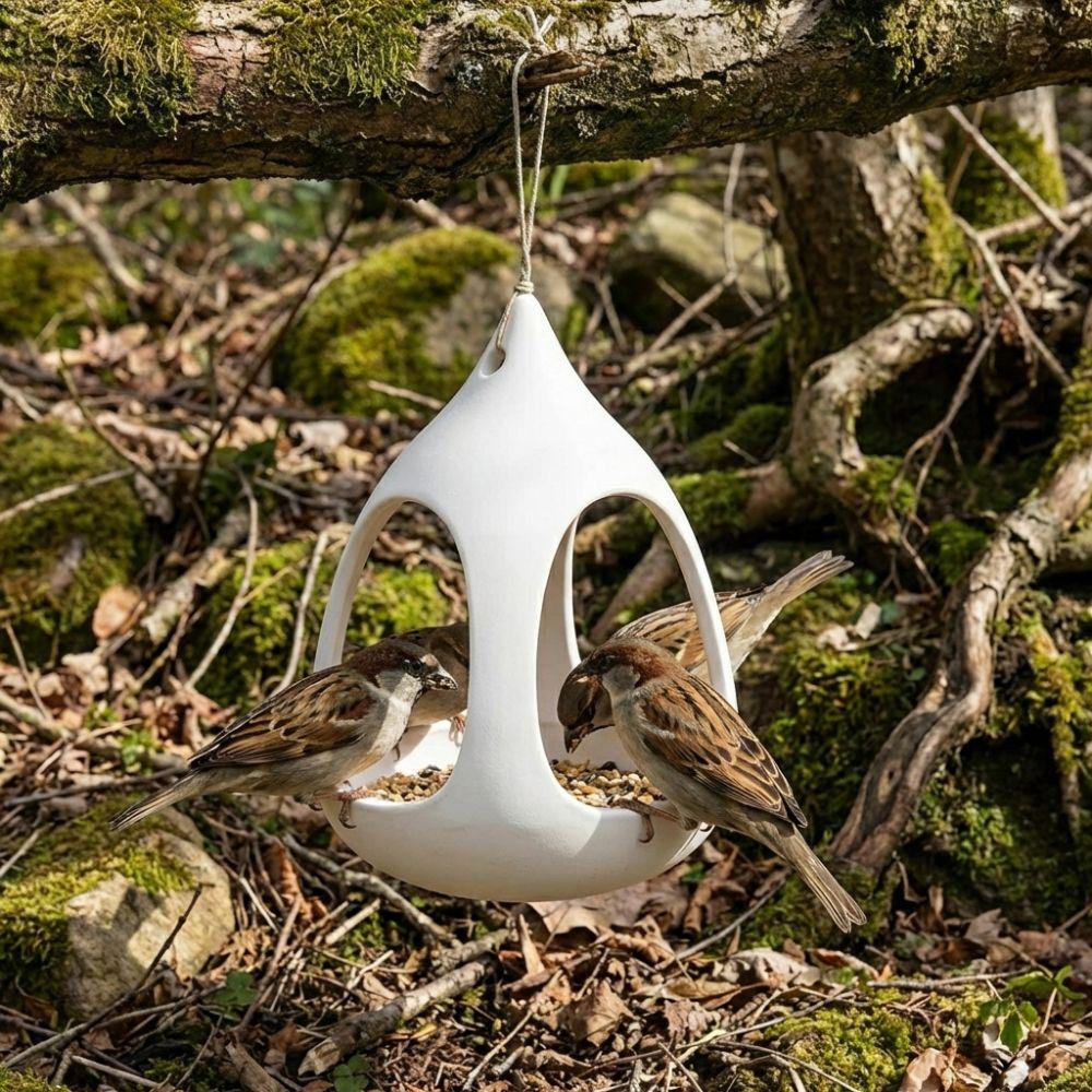 Plastic Bird Feeder House Water-Resistant Bird Food Container Feeding Station  for Bird Lovers