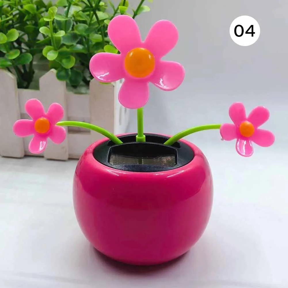 Cactus Auto-swinging Solar Sun Flower Plant Jewelry Car Interiors Ornaments Dancing Doll Figurines Miniature Car Home Decoration