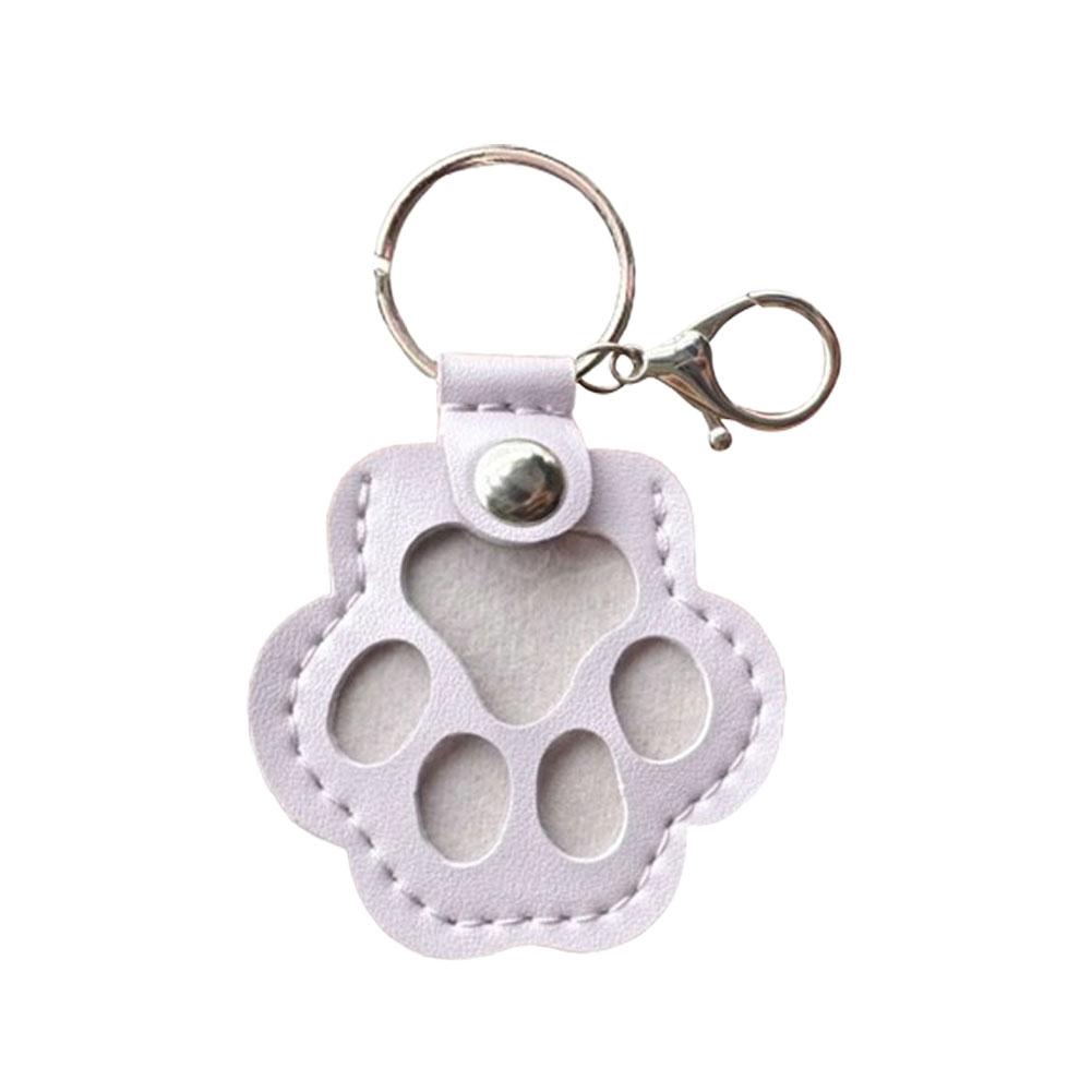 1PC Paw Shape Memorial PU Leather Pet Hair Storage Bag Cute Paw Shaped Cat Dog Fur Keychain Pendant Portable Keyring Accessories
