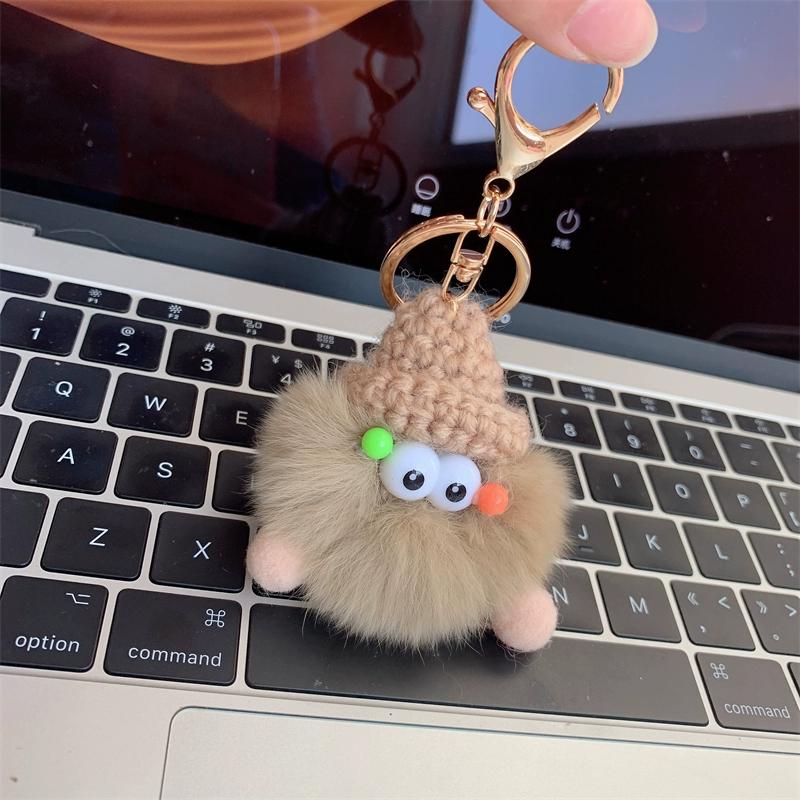Nou Păr de Nurcă Brichete Mici Praf Elf Pandantiv de Pluș, Breloc de Chei Auto Pandantiv Femeie Păpușă