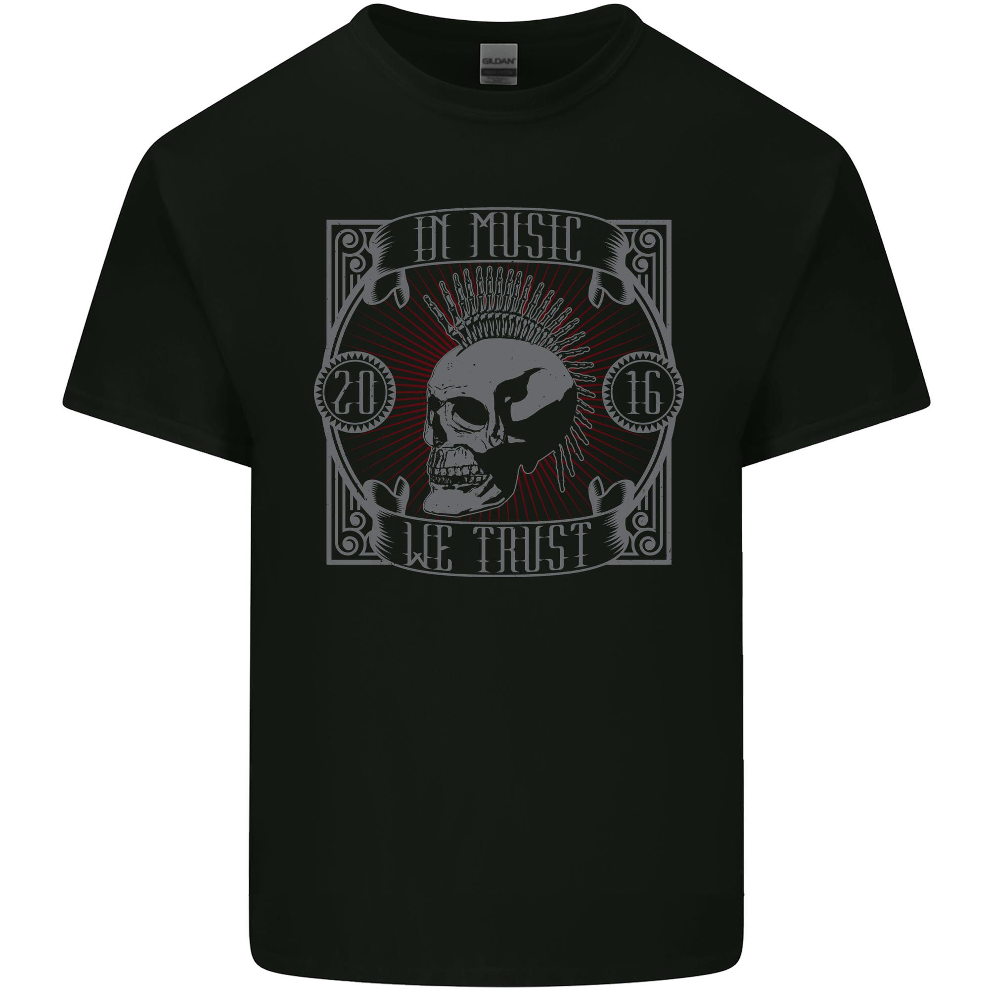 Punk Rock In Music We Trust Skull Unisexs Light Cotton TShirt S