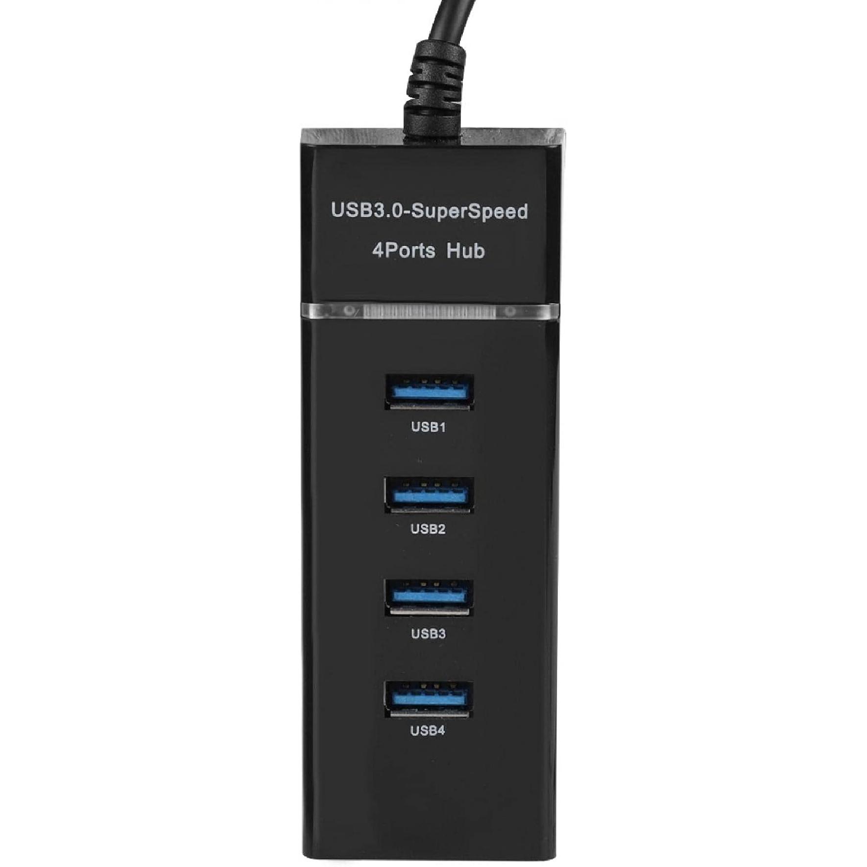 4 Port USB HUB, Charging Hub Adapter USB 3.0 with 3 Foot Extension Cable USB C Charging Port Converter Adapter Charging Dock Station Ultra Thin for