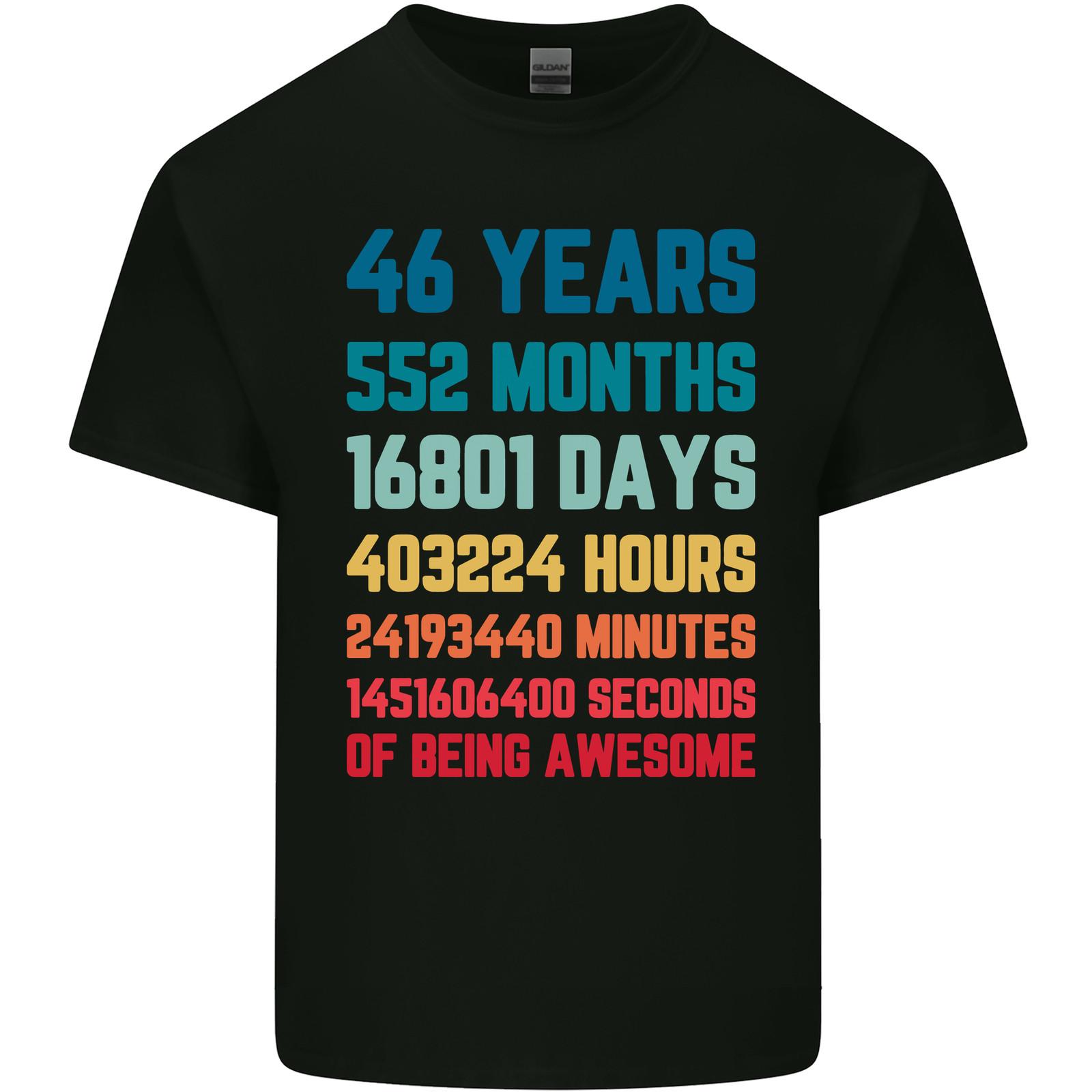 

46th Birthday 46 Year Old Mens Light Cotton T-Shirt Mens Womens Tees Top M