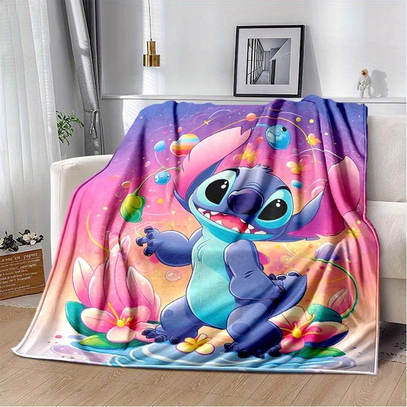 1pc Stitch Printing Blanket - Soft, All-Season Throw for Office Blanket, Personalized Gift with Adorable Cartoon Design