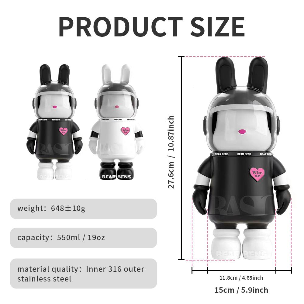 550ml Stainless Steel Thermal Water Bottle Double Vacuum Flasks for Hot and Cold Insulated Mug with Straw For Student Water Cup