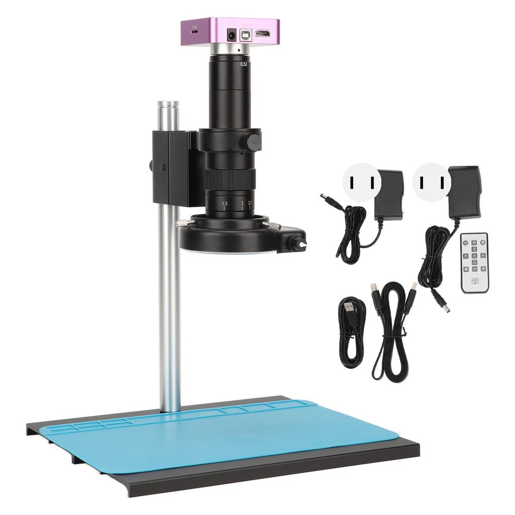 51MP Microscope Camera 180X C Mount Lens 1080P Video Industrial Digital Microscope Camera Kit with LED Light 100‑240V