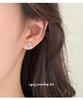 Cuiyan S925 Silver Asymmetrical Flower Stud Earrings - Korean & Chinese Style Trend for Women