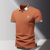 Summer Men's POLO Shirt Fashionable Ice Silk Quick Drying Short Sleeved T-shirt  Solid Color Loose Fitting Business Collar Top