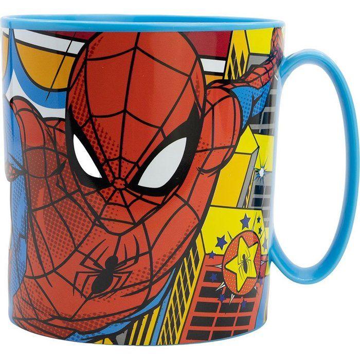 Tasse A Bec - Gobelet - Verre D'apprentissage Tataway Mug Enfant Marvel Spiderman 350 Ml en Plastique Bleu Compatible Micro-ondes