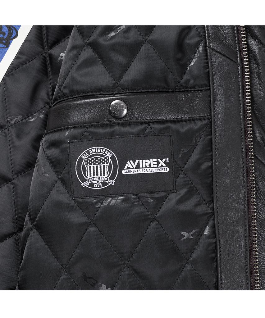 Avirex Lamb Leather Varsity Jacket / 7836150003 Dark Brown
