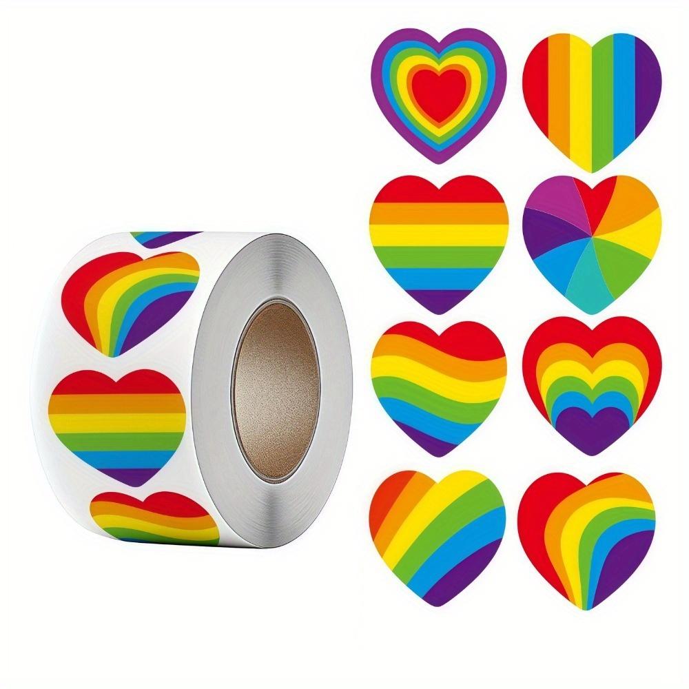500pcs/ Roll LGBT Pride Month Love Valentine's Day Stickers Sealing Stickers Bisexual Lesbian Transgender Gift Decoration Stickers