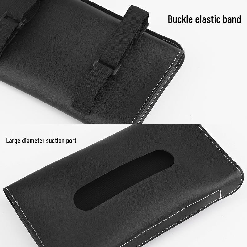 Diamond-Inlaid Leather Car Tissue Box Visor & Seat Back Holder