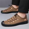 Summer Fashion New Men's Gladiators All Match Leather Casual Shoes Breathable Beach Sandals Outdoor Slippers Plus Size