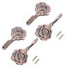 4set Curtain Hooks Holdbacks Decorative Bronze Rose Wall Hangers Retro Tiebacks for Drapes Bedroom Bathroom Accessories