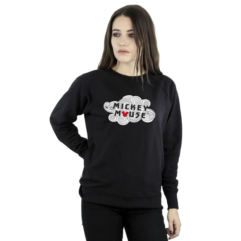 Disney Womens/Ladies Mickey Mouse Swirl Logo Sweatshirt