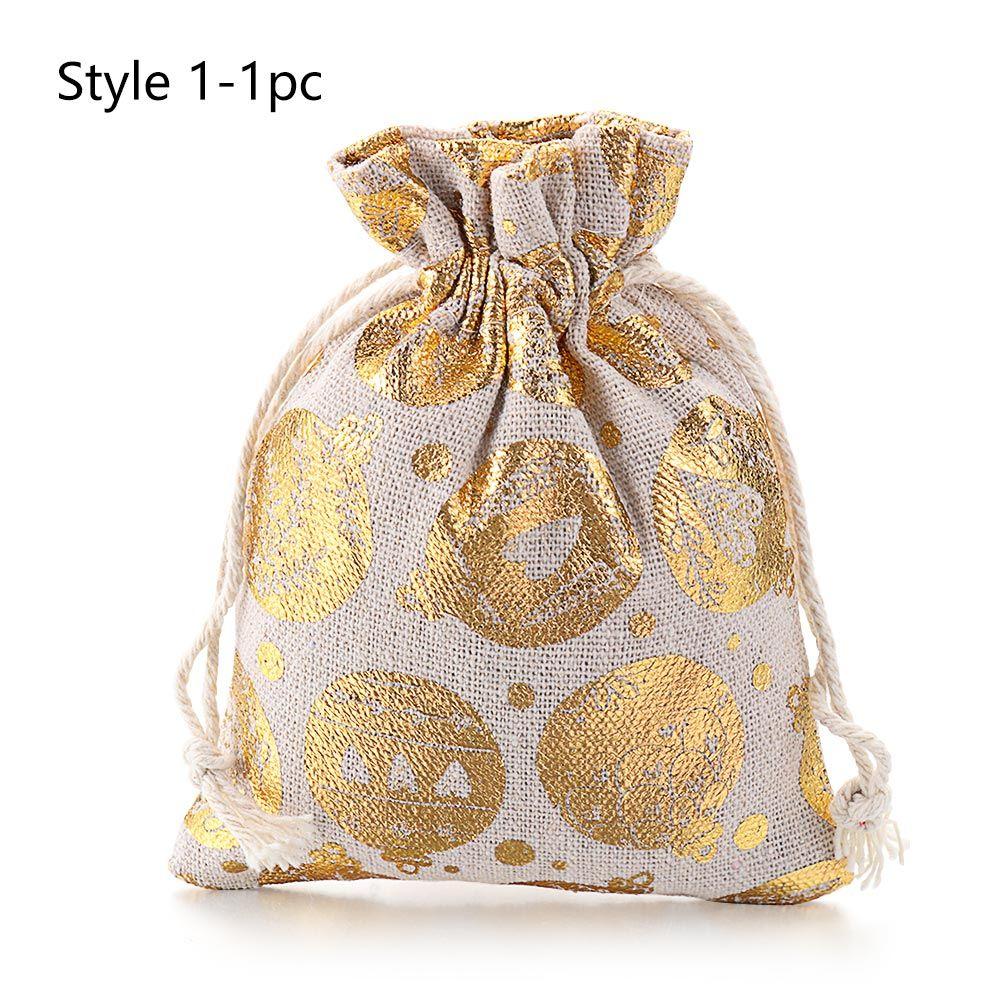 Plain Elk Snowman Wedding Favor Drawstring Pouch Merry Christmas Candy Organizer Jute Gift Bags