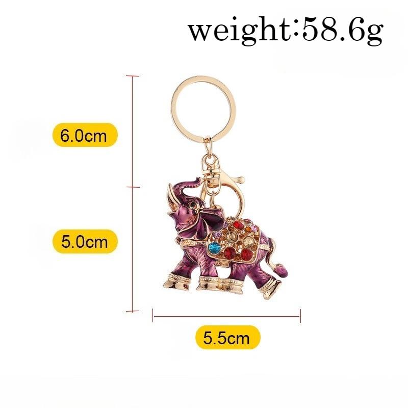 Thai Drip Oil Diamond War Elephant, Creative 3D, Elephant Car Keychain, Pendant, Small Gift