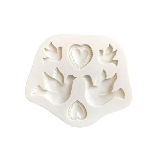 Romantic Heart Silicone Mold Love Bird DIY Decor Fondant Cake Kitchen Bakeware