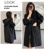 Women's Mid-Length Hooded Trench Coat - 2025 Autumn Korean Style, Loose Fit, Casual, Plus Size.