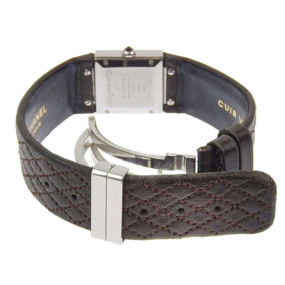 CHANEL Matelasse Watches H0116 blackDial Stainless Steel Quartz Analog display Women Used