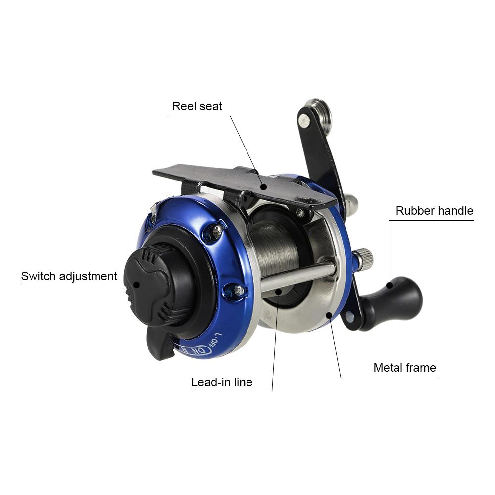 Tragbare Mini-Eisangelrolle aus Vollmetall 3.6:1 Winter Wheel River Plate Baitcast Coil Roller Spinning Fishing Boat Reels