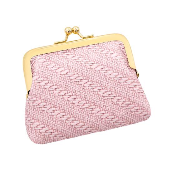 Mini Bærbar Myntpung Faux Skinn Kyss Lås Vekslepose Flerbruks Nøkler