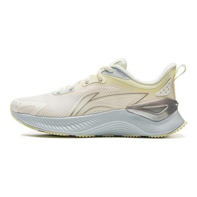 Li Ning Cushioning Abrasion Resistant Rebound Low Top Casual Running Shoes Women's Ivory ARHV022-5