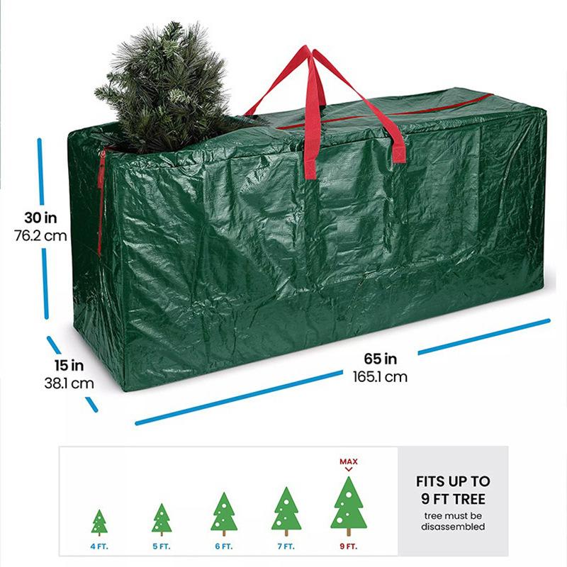 6/7/9FT Christmas Tree Storage Bag - PE Woven Waterproof Holiday Decor Organizer, Large Moving Bag for Xmas Decorations
