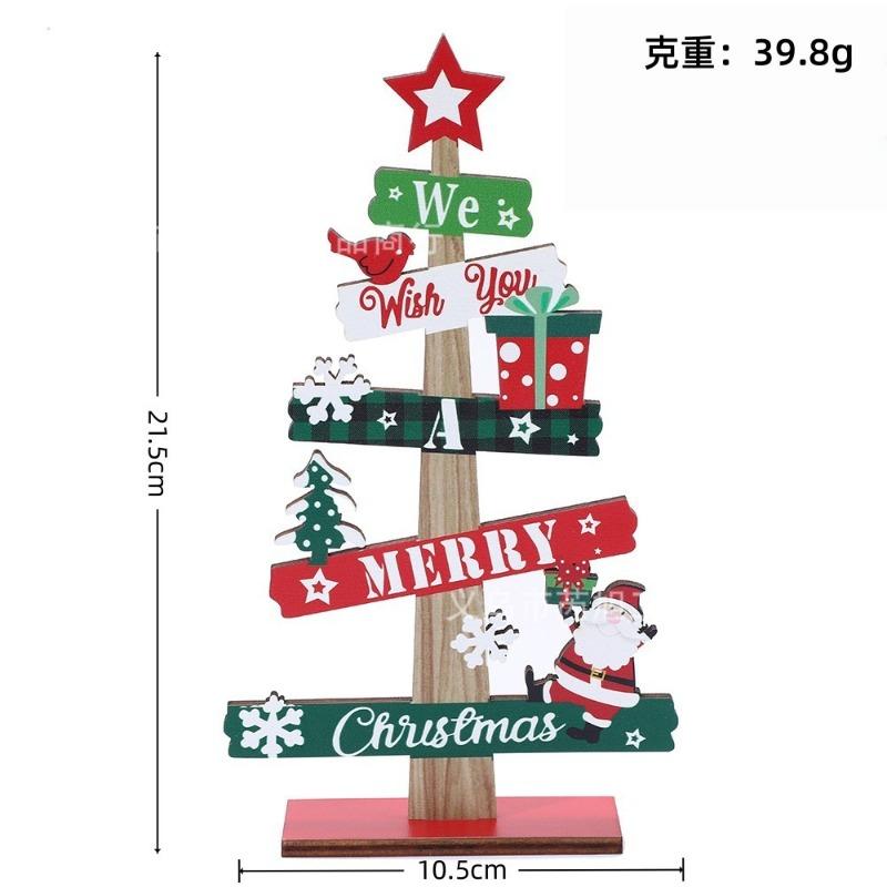 Christmas 1pc Wooden Xmas Tree Ornaments Santa Claus Snowman 2025 Merry Christmas Home Decoration New Year Desktop Decor Navidad