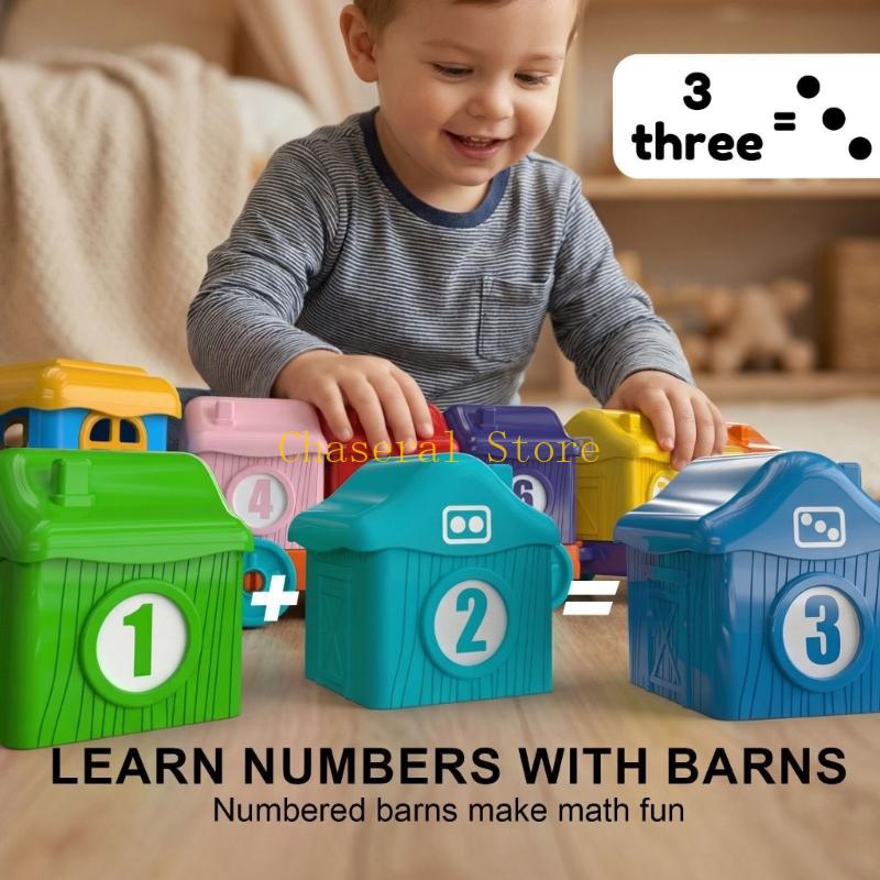 E7Ce Creative Farm Animal Train Toy Number Color Cognition Matching Toy For Preschool